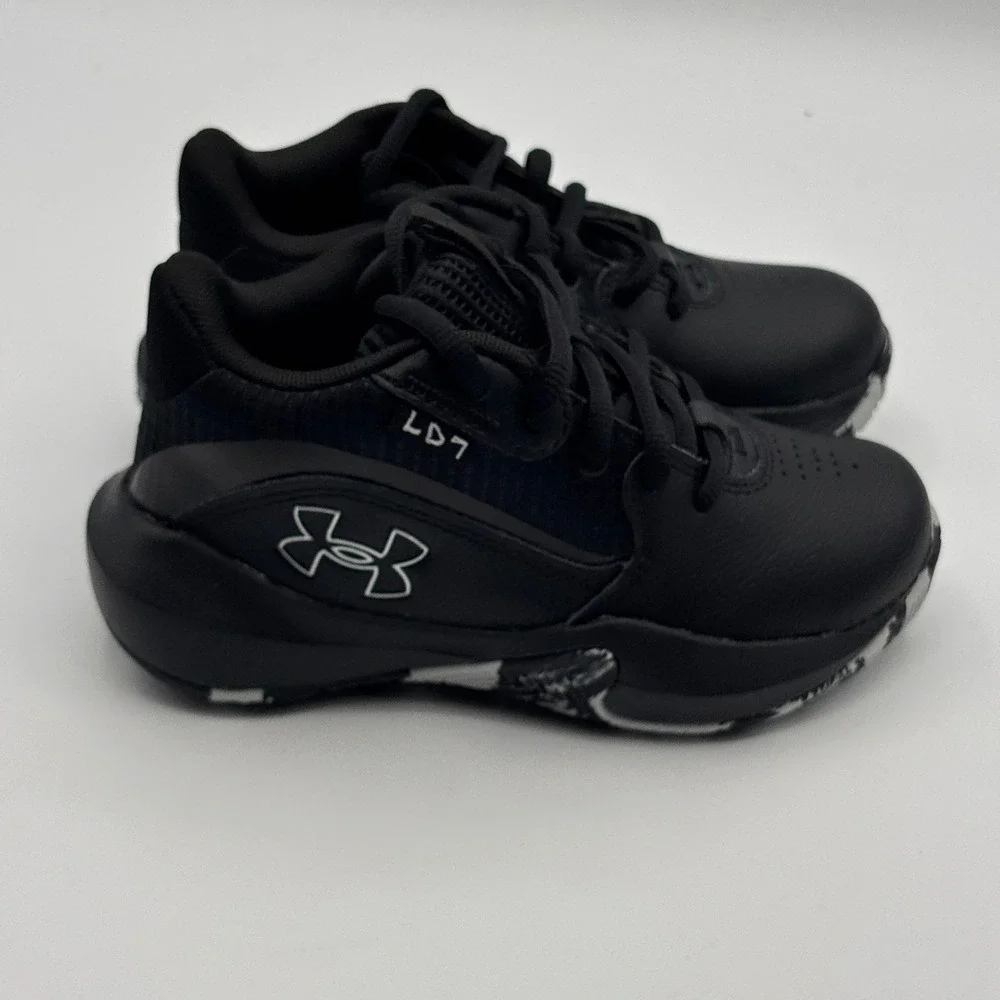 Under Armour UA PS Lockdown 7 Shoes Unisex Size 11K Black White 3028514-004